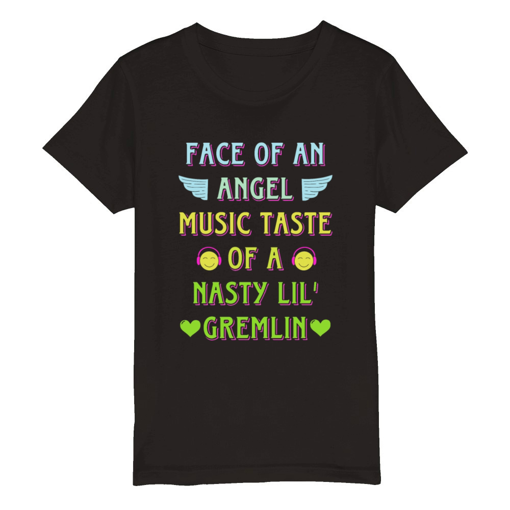 Face Of An Angel Music Taste Of A Nasty Organic Kids Crewneck T-shirt