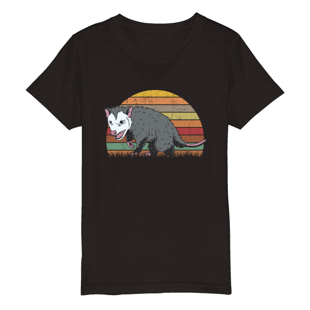 Opossum Retro Possum Vintage Organic Kids Crewneck T-shirt