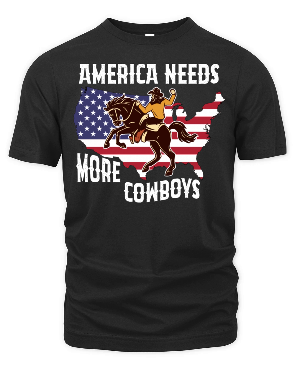 American Needs More Cowboys Horse USA Flag Organic Unisex T-shirt