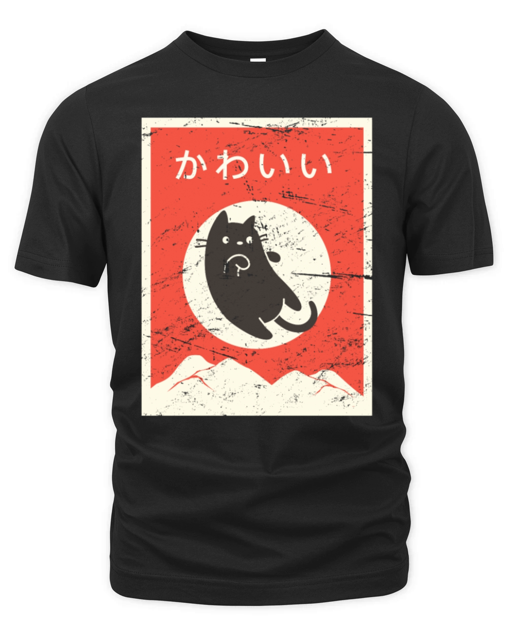 "Kawaii" Retro Kawaii Japanese Cat Neko Organic Unisex T-shirt