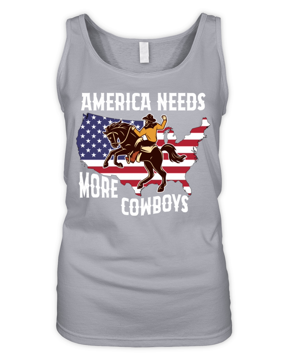 American Needs More Cowboys Horse USA Flag Organic Women's Tank Top