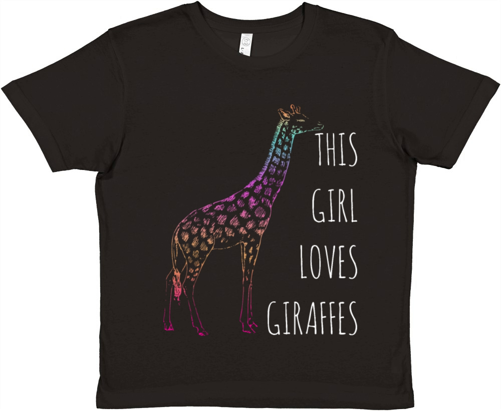 Giraffe Animal Girl Gift Premium Kids Crewneck T-shirt