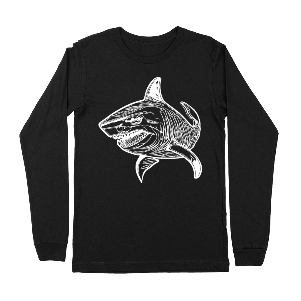 Large Vintage Deep-sea Shark With Sharp Teeth Premium Long Sleeve