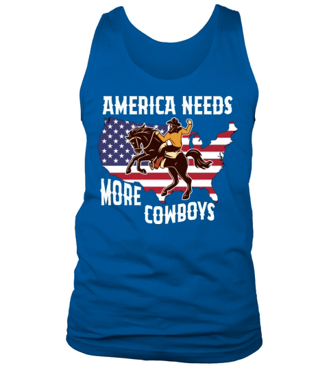 American Needs More Cowboys Horse USA Flag Tank Top Unisex