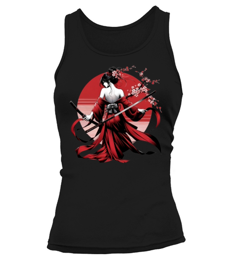 Japanese Samurai Floral Warrior Flower Sakura Tank top Woman