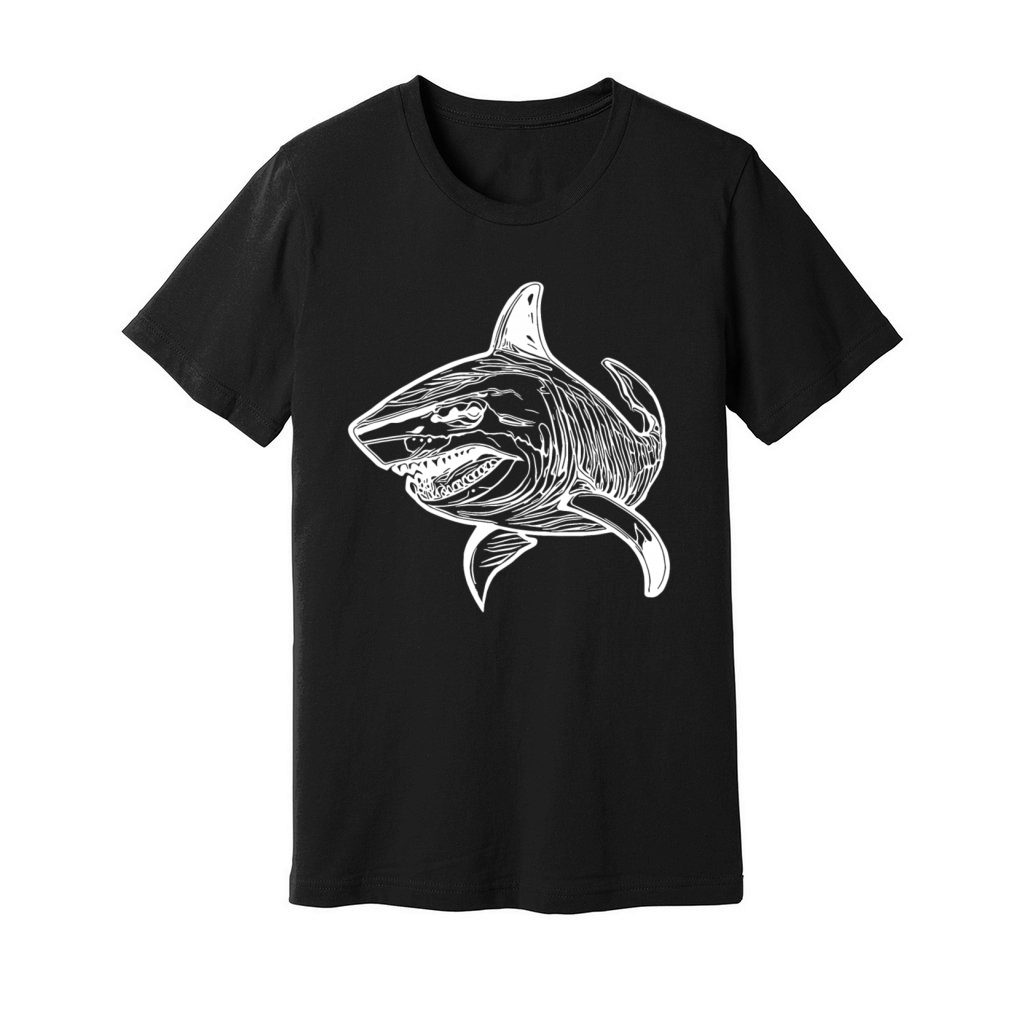 Large Vintage Deep-sea Shark With Sharp Teeth Unisex Jersey Tee