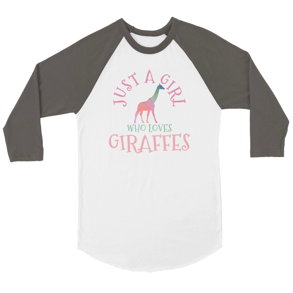 Giraffe Animal Gift Unisex ¾ sleeve Raglan T-shirt