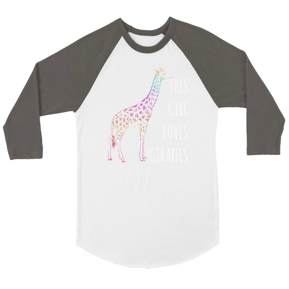Giraffe Animal Girl Gift Unisex ¾ sleeve Raglan T-shirt