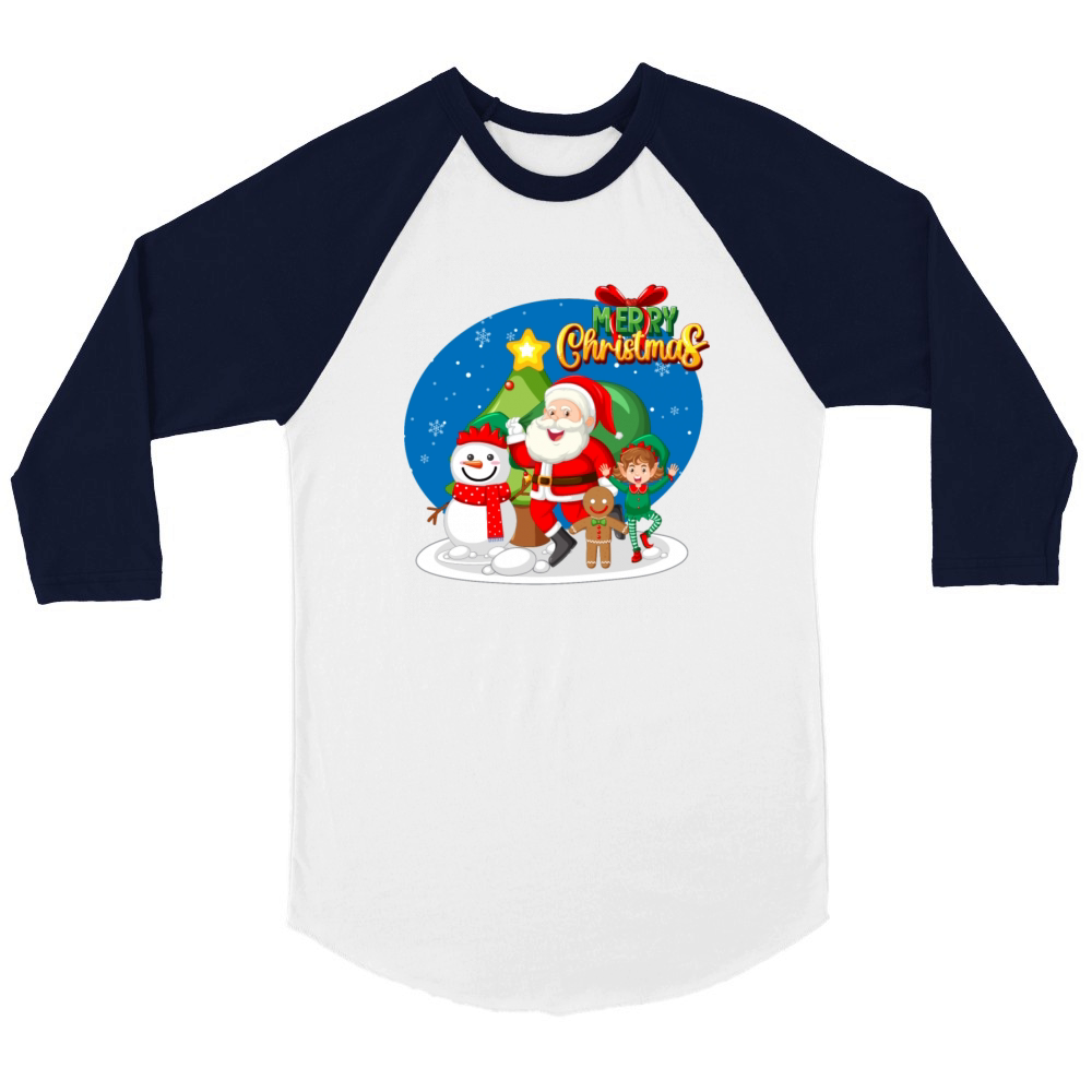Merry Christmas Unisex ¾ sleeve Raglan T-shirt