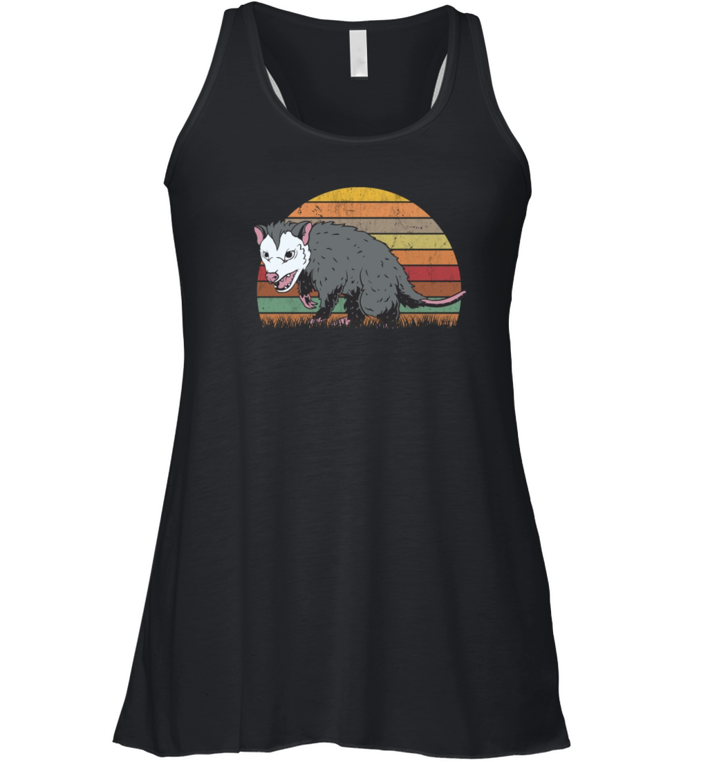Opossum Retro Possum Vintage Women's Flowy Tank Top