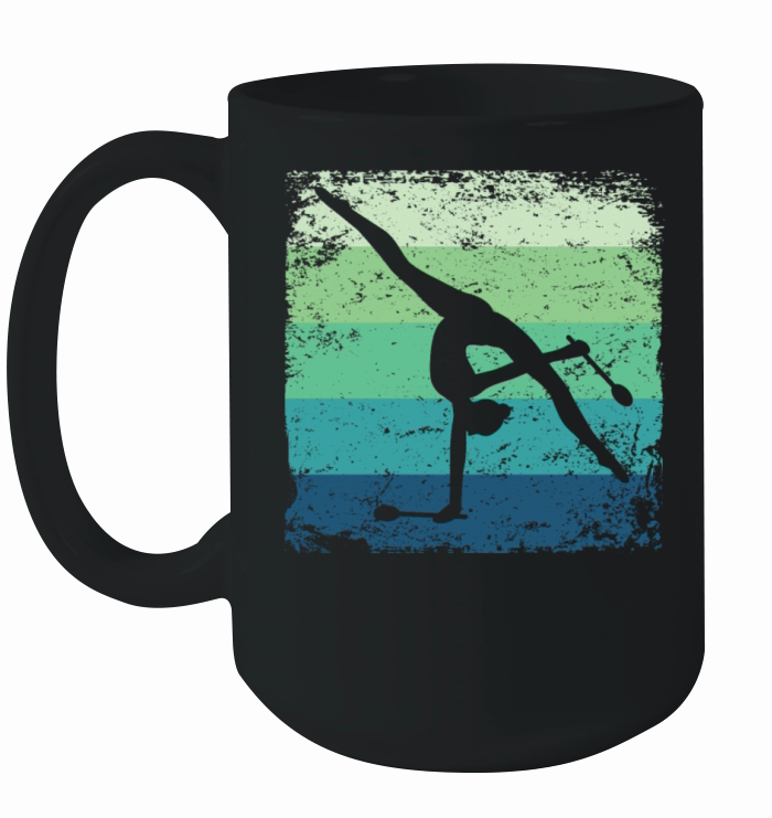 Gymnast Clubs Retro Rhythmic Gymnastics Ceramic Mug