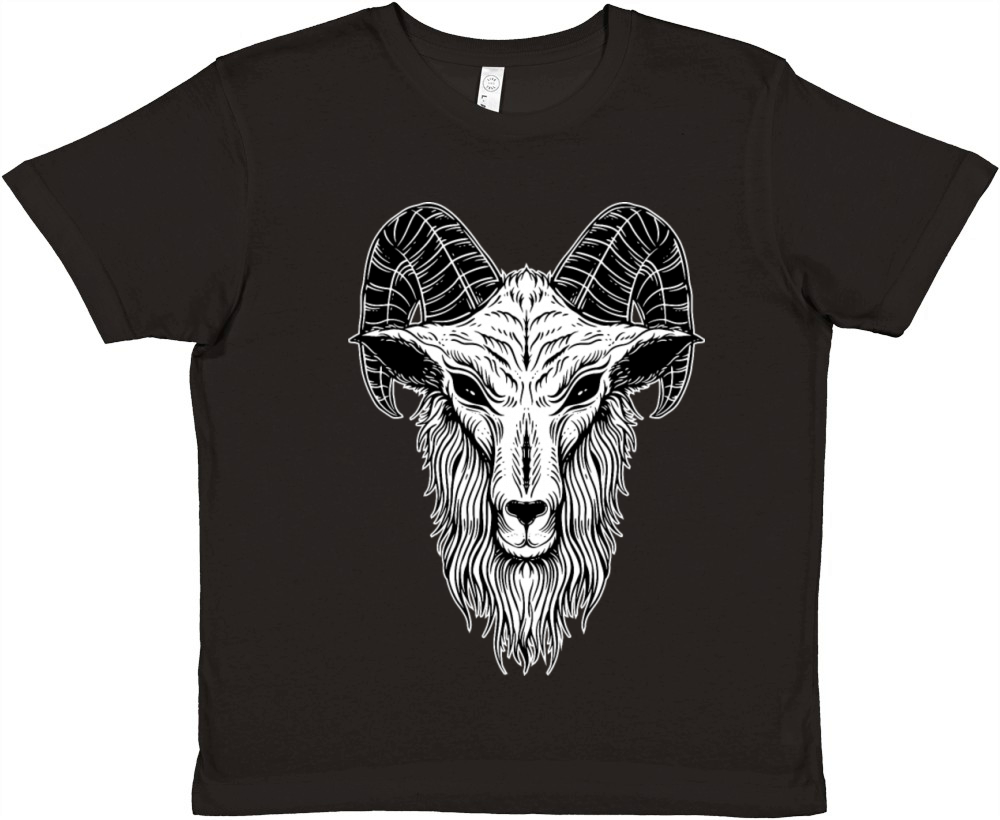 Baphomet Goat Devil Head Premium Kids Crewneck T-shirt