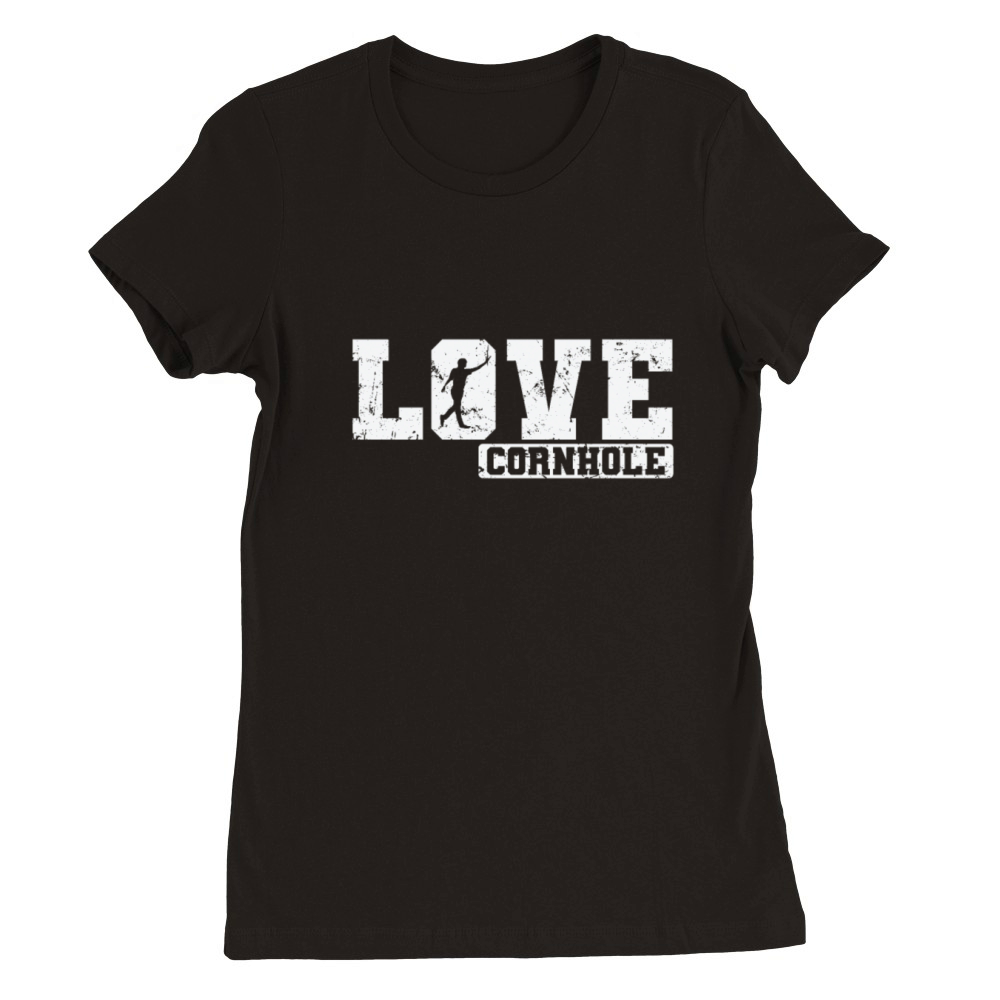 Love Cornhole Game Hobby Premium Womens Crewneck T-shirt