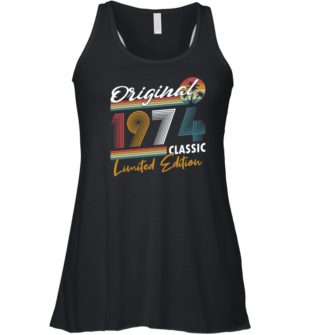 50th birthday vintage 1974 original 1974 Women's Flowy Tank Top
