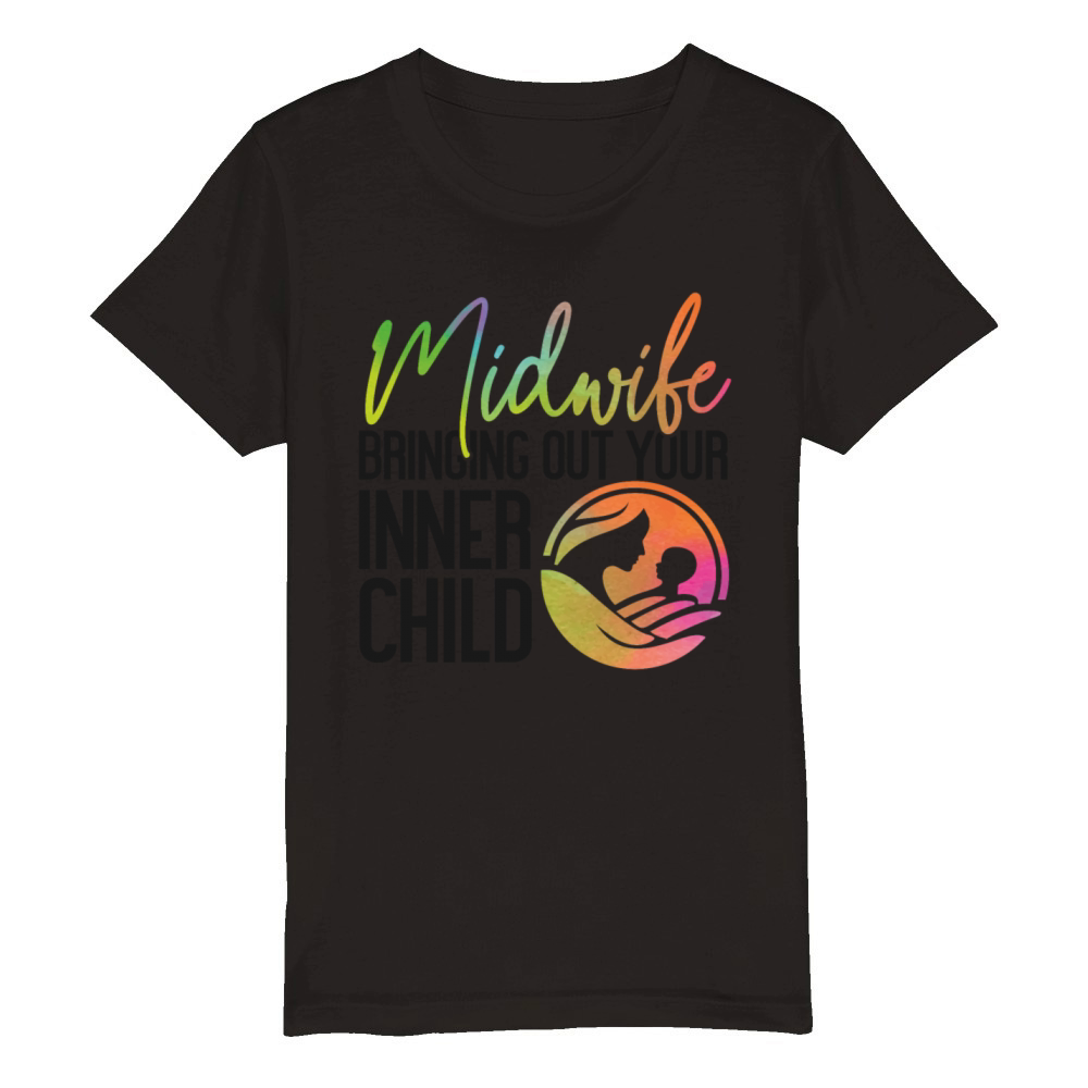 Nurse Midwife Birth Worker Pun Organic Kids Crewneck T-shirt