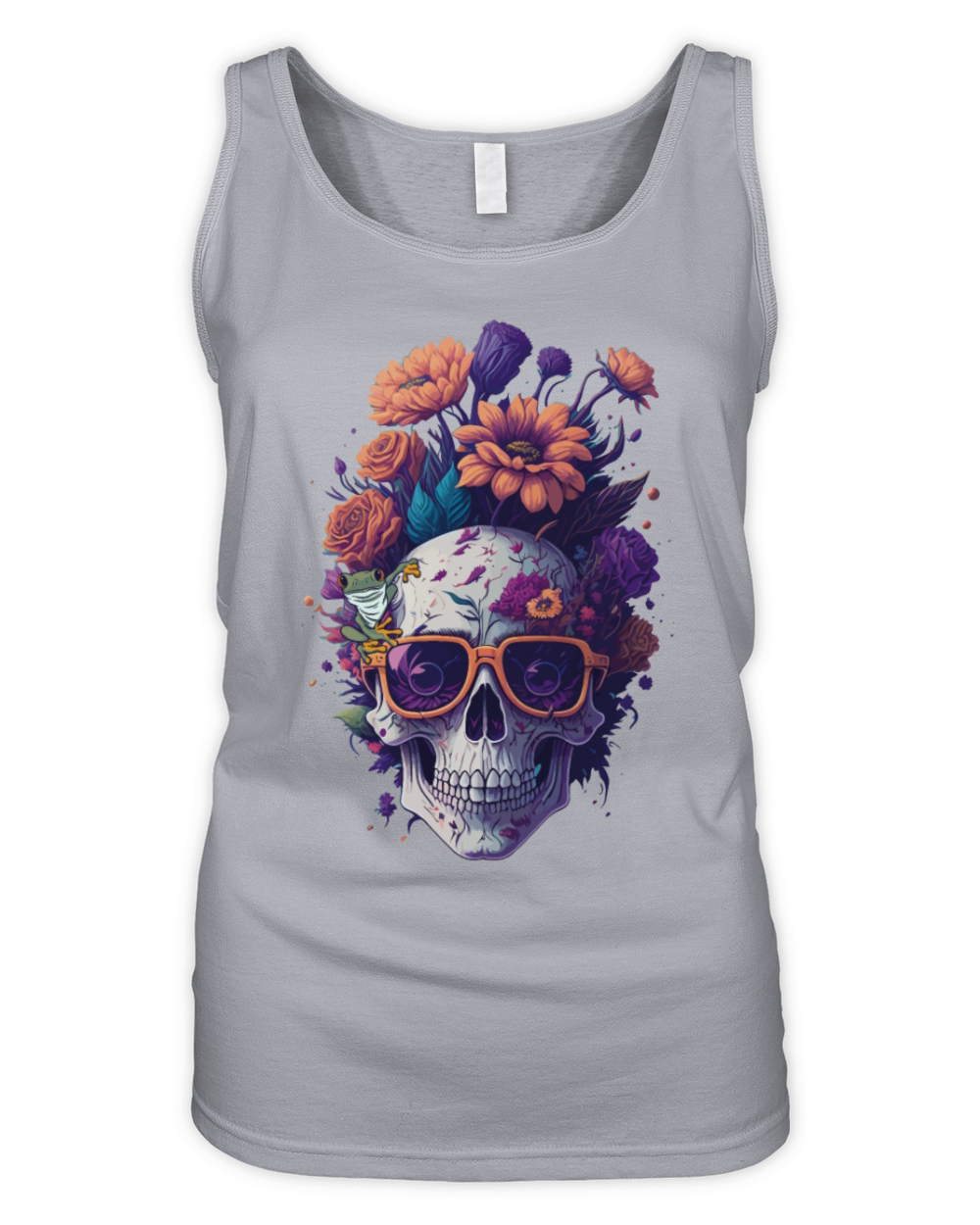 Skull Frog Floral Mushroom Vintage Cottagecore Organic Women's Tank Top