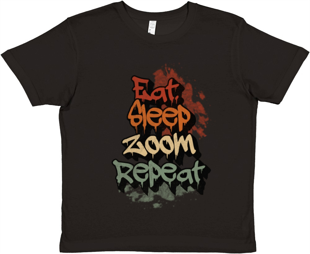 Eat Sleep Zoom Repeat Vintage Premium Kids Crewneck T-shirt