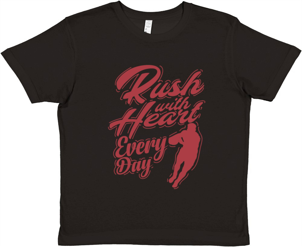 Rugby Rush with Heart everyday Football Premium Kids Crewneck T-shirt
