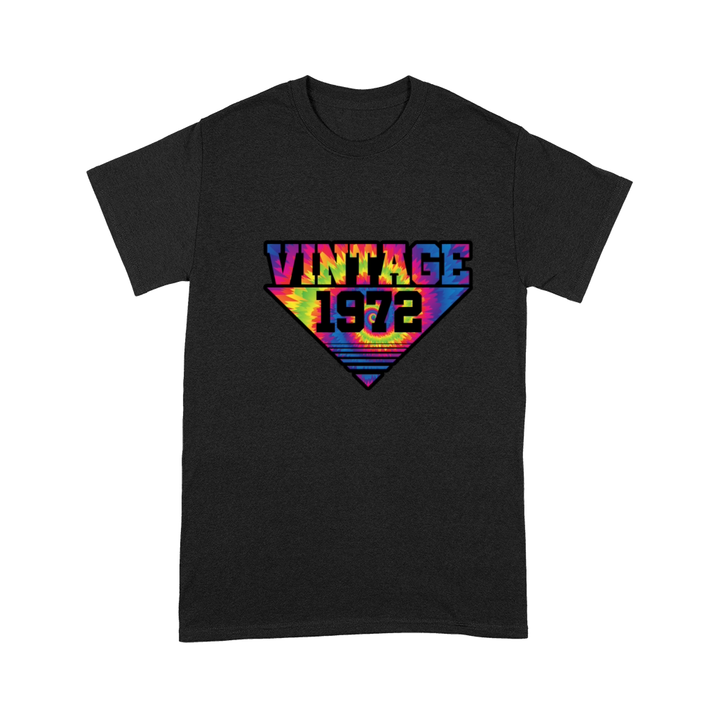 Vintage 1972 Tie Dye Splash Color Triangle Premium T-shirt