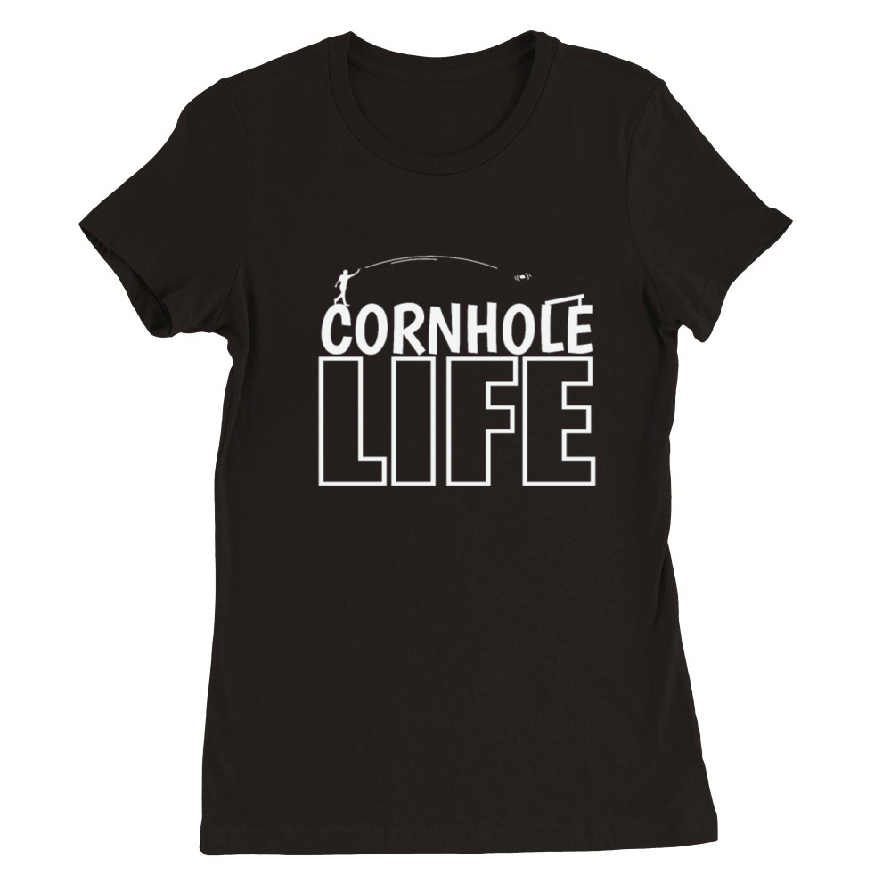 Cornhole Life Game Free Time Hobby Premium Womens Crewneck T-shirt