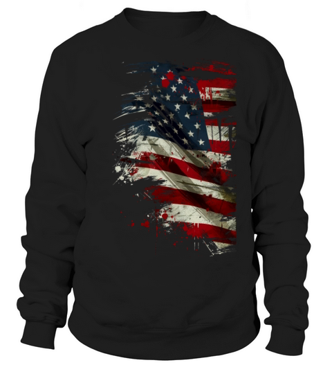 Grunge United States flag Sweatshirt Unisex