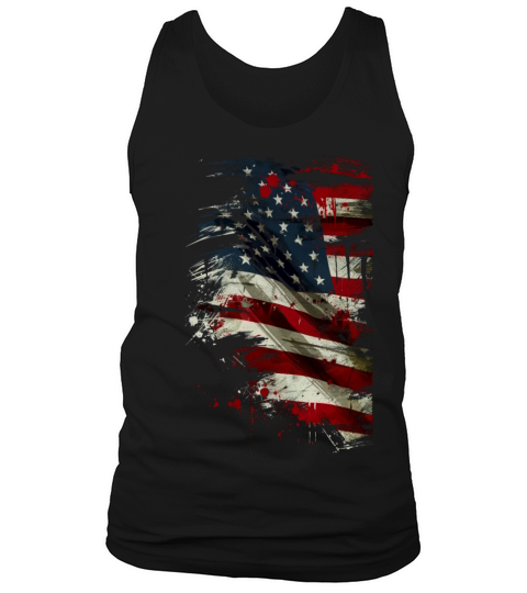 Grunge United States flag Tank Top Unisex
