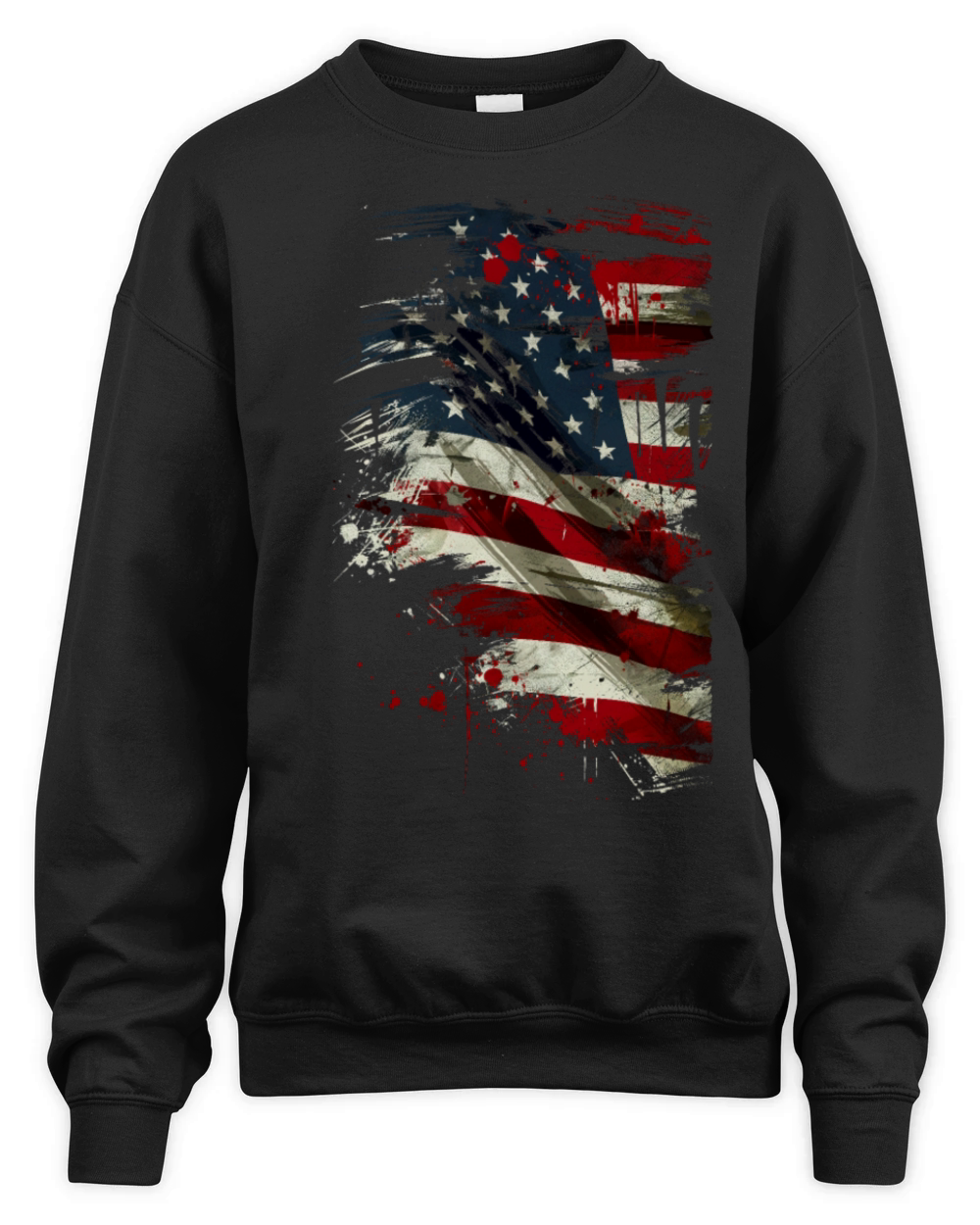 Grunge United States flag Unisex Premium Crewneck Sweatshirt