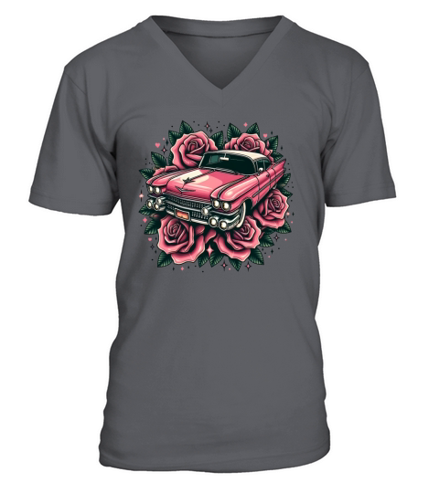 Pink cadillac V-Neck T-shirt
