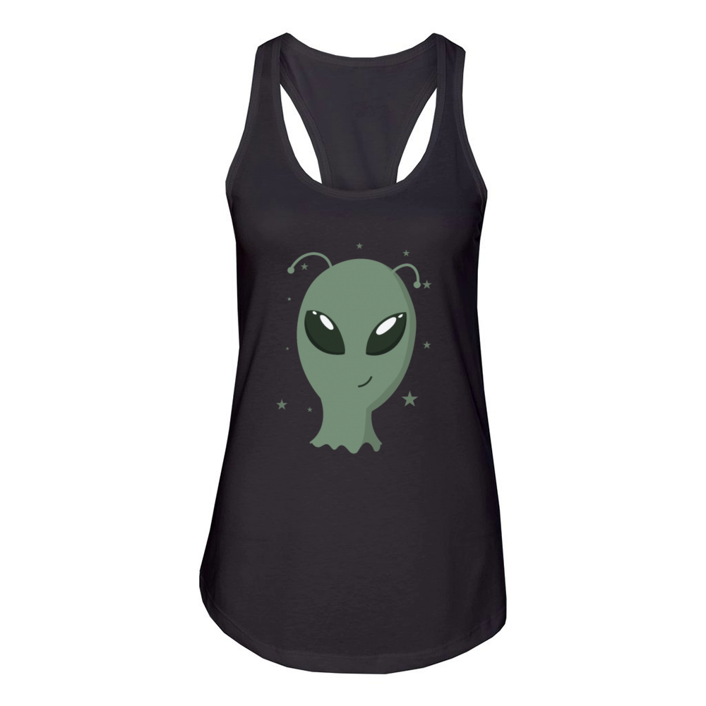 Alien with Antenna Ears Women's Racerback Tank