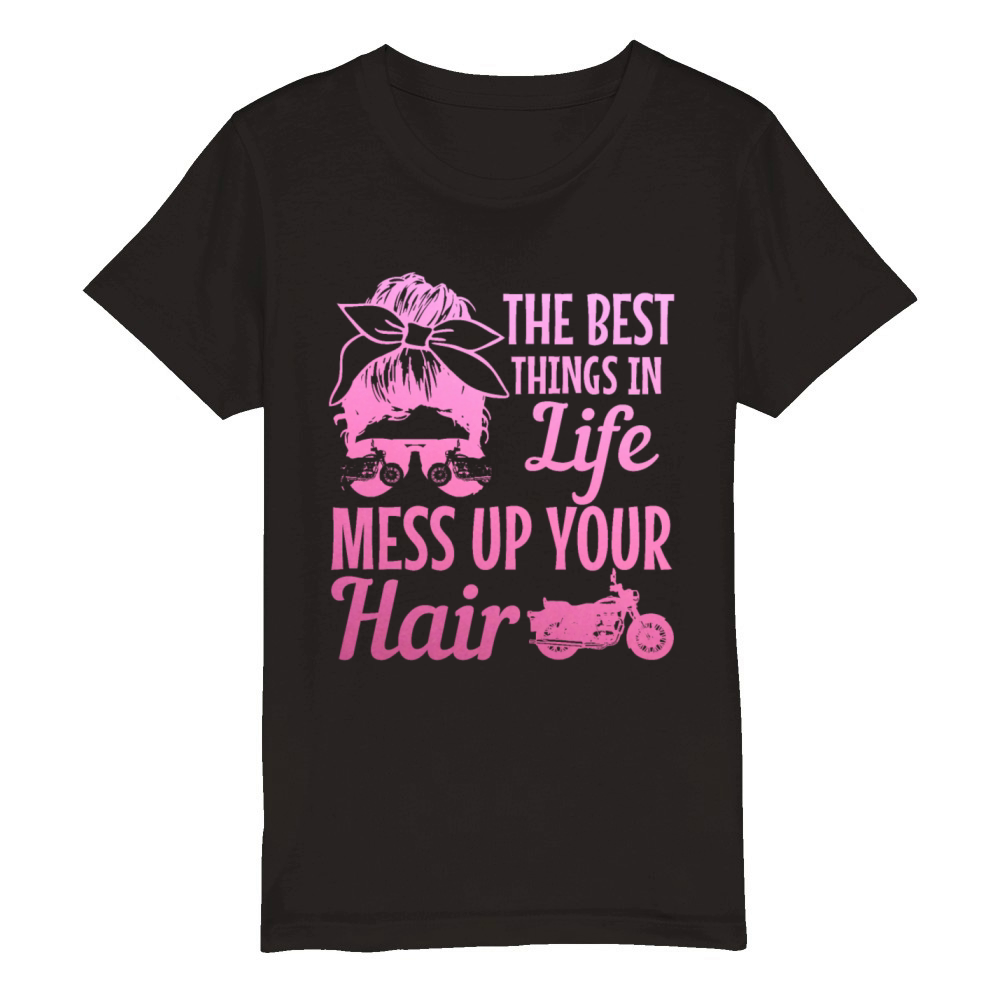 Motorcycle Biker Funny Gift Organic Kids Crewneck T-shirt