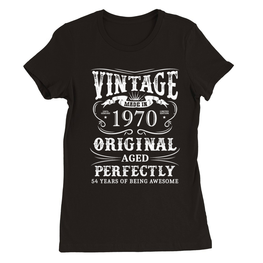 Vintage Made In 1970 54 Years Of Being Awesome Premium Womens Crewneck T-shirt