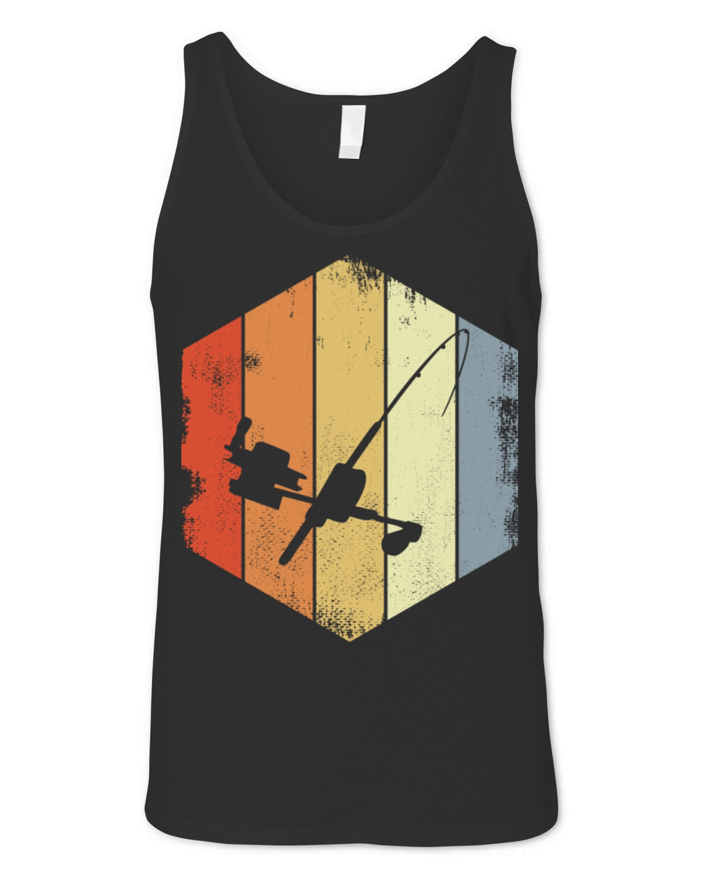 Vintage Fishing Rod Unisex Jersey Tank