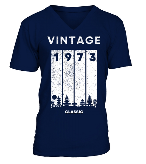 Vintage 1973 Birthday T-Shirt Collection V-Neck T-shirt