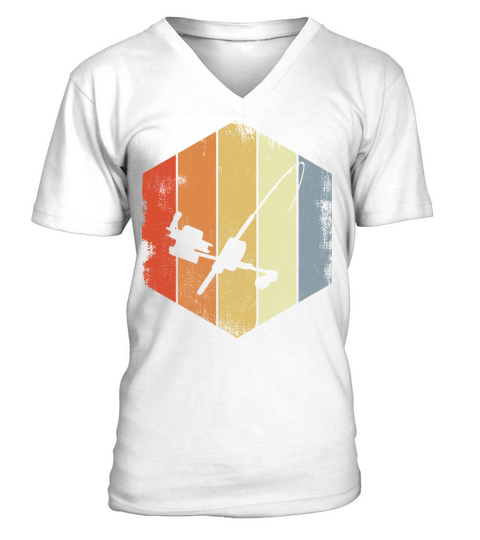 Vintage Fishing Rod V-Neck T-shirt