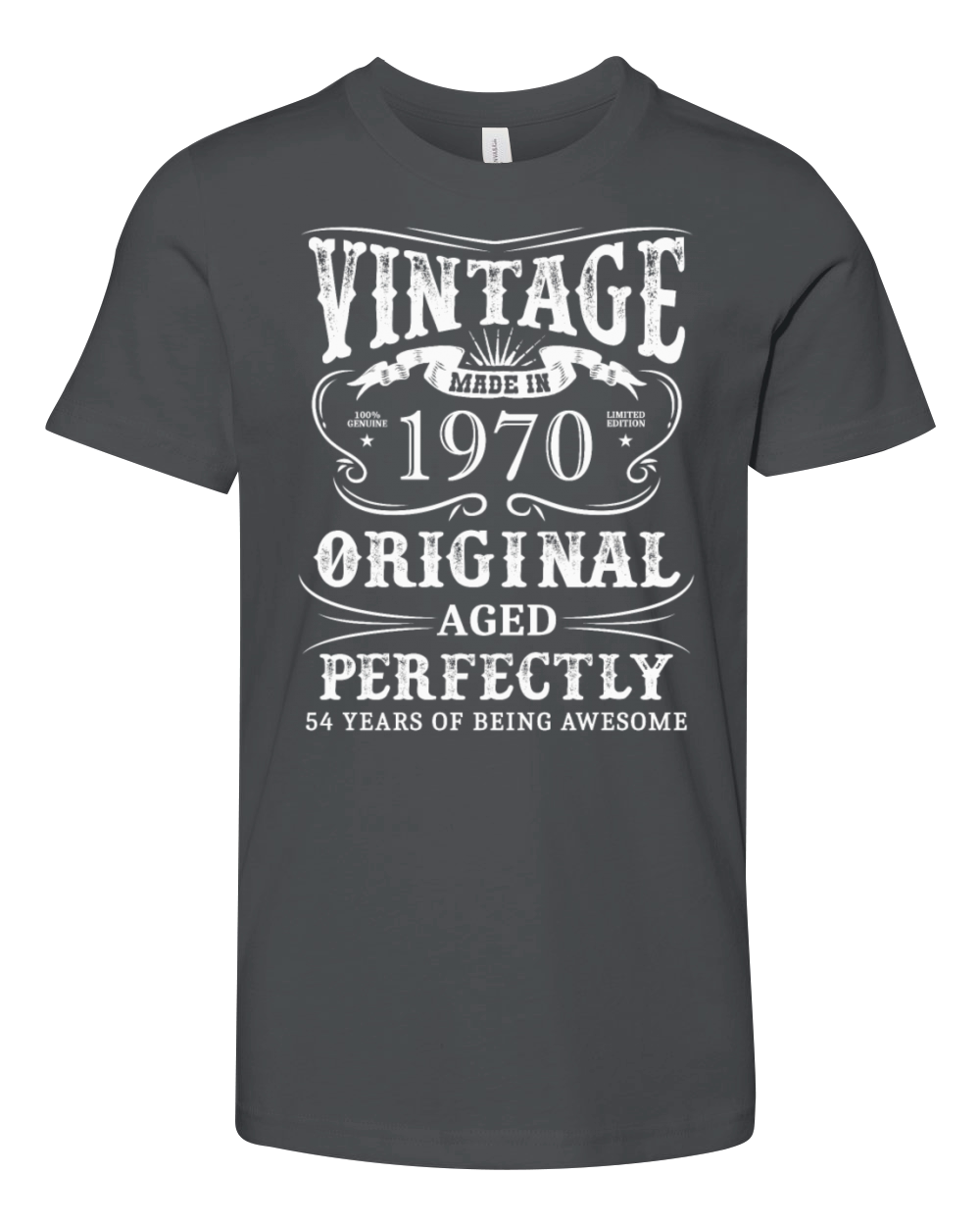 Vintage Made In 1970 54 Years Of Being Awesome Youth Unisex Jersey Tee