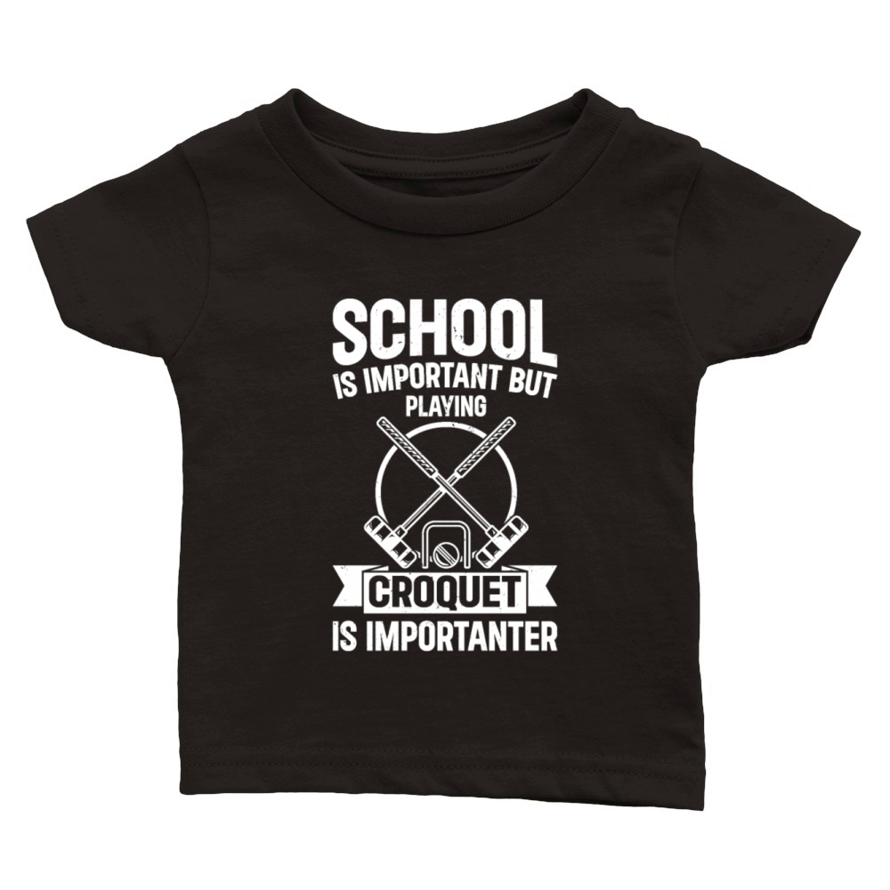 Playing Croquet Kids Croquet School Kids Croquet P Classic Baby Crewneck T-shirt