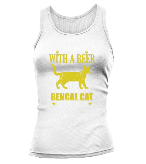 Old Man with a Beer Bengal Cat sitting near Tank top Woman