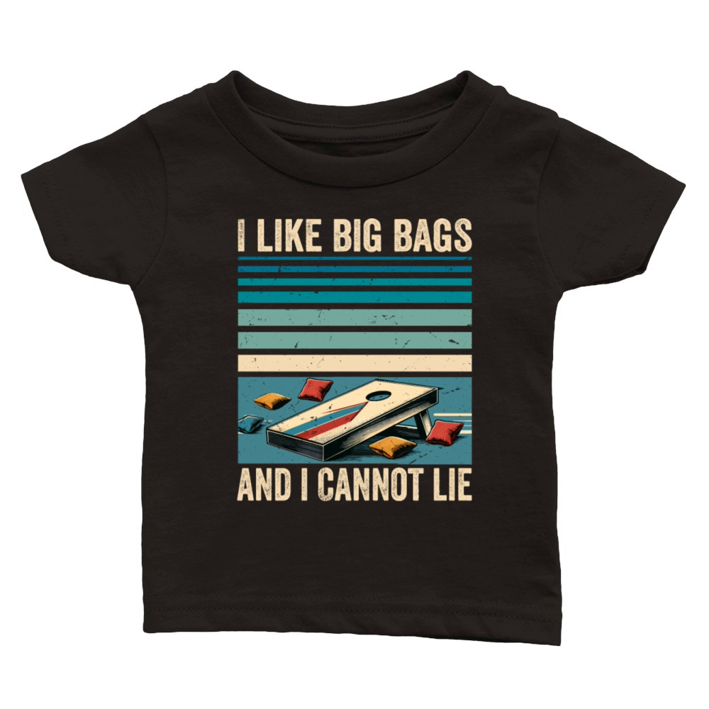 Funny Cornhole Player Saying - I Like Big Bags Classic Baby Crewneck T-shirt