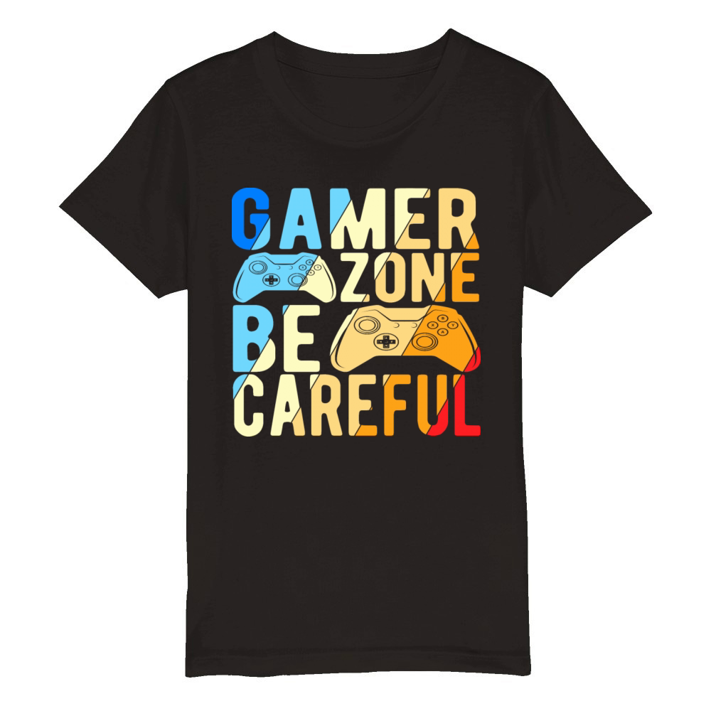 Gamer Zone Be Careful Organic Kids Crewneck T-shirt