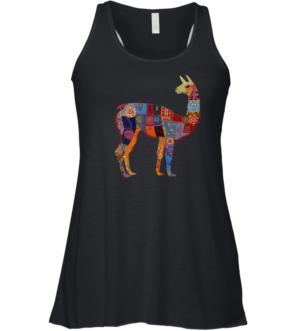 Llama Alpaca Animal Vintage Peru Gift Women's Flowy Tank Top
