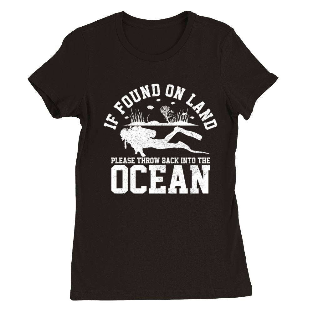 Scuba Diving Funny Vintage Diver Gift Premium Womens Crewneck T-shirt
