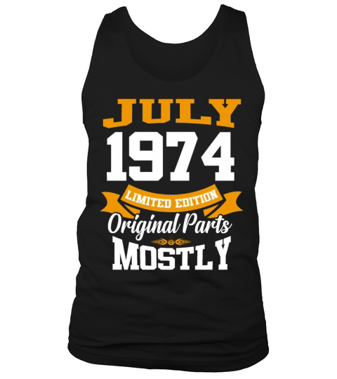 July 1974 Vintage Birthday Present Tank Top Unisex