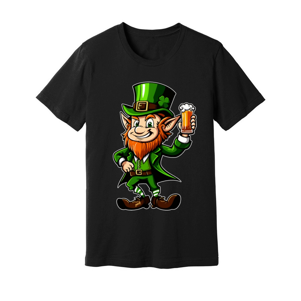 St Pattys Day Beer Drinking Leprechaun by gnarly Unisex Jersey Tee