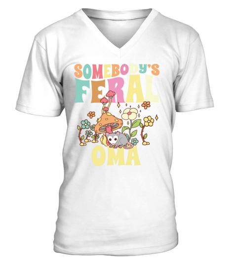 Somebodys Feral Oma German Grandmother Wild V-Neck T-shirt