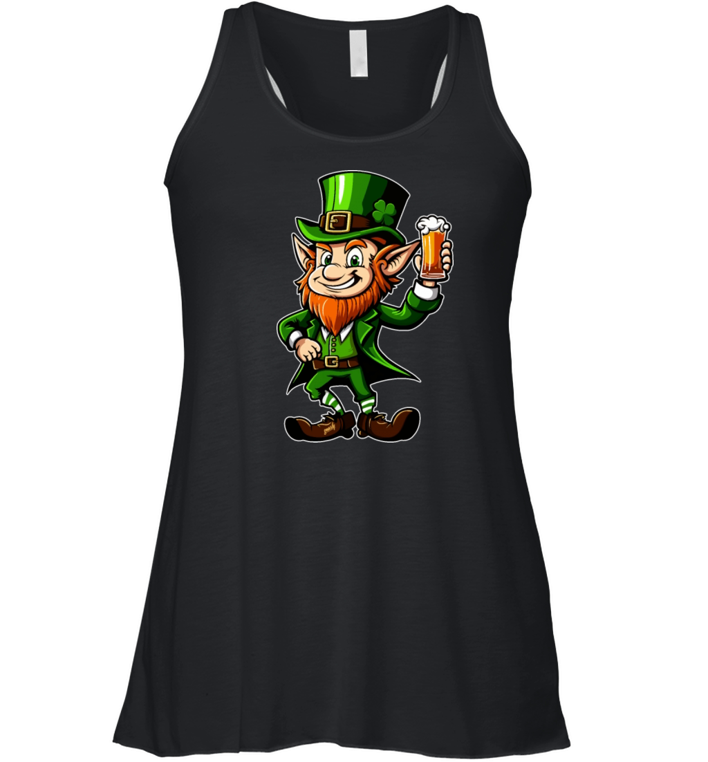 St Pattys Day Beer Drinking Leprechaun by gnarly Women's Flowy Tank Top