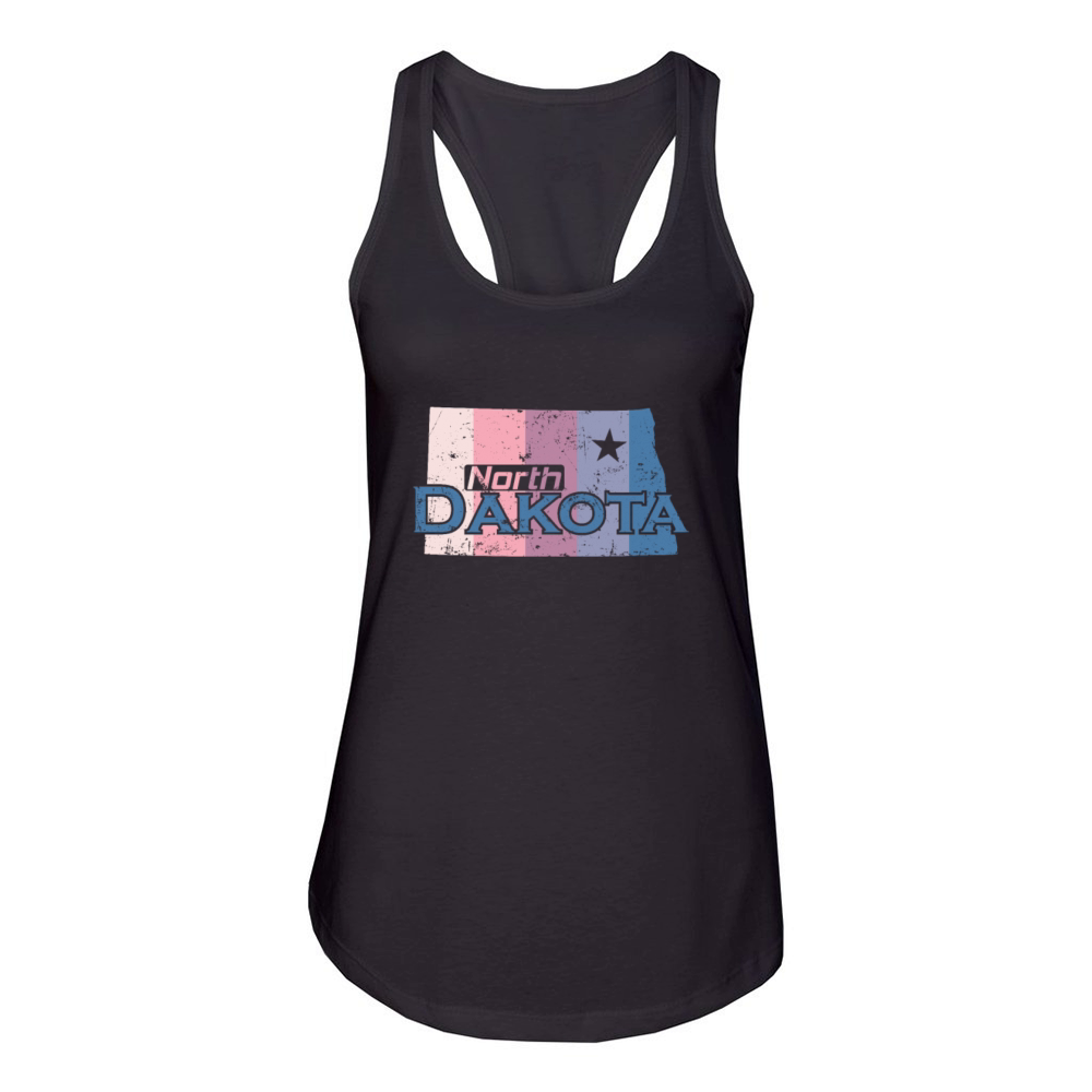 North Dakota State Outline Map USA Women's Racerback Tank