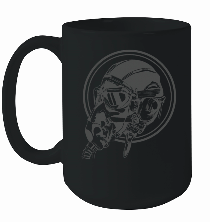 Airman with Gas Mask in Cockpit Ceramic Mug