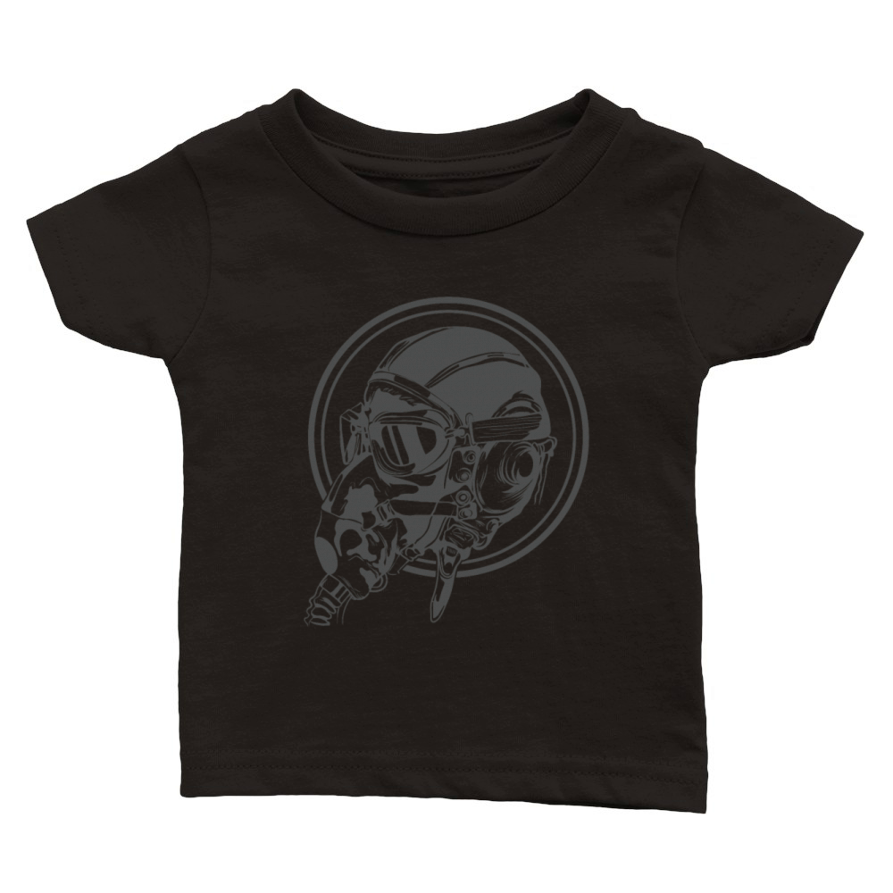 Airman with Gas Mask in Cockpit Classic Baby Crewneck T-shirt