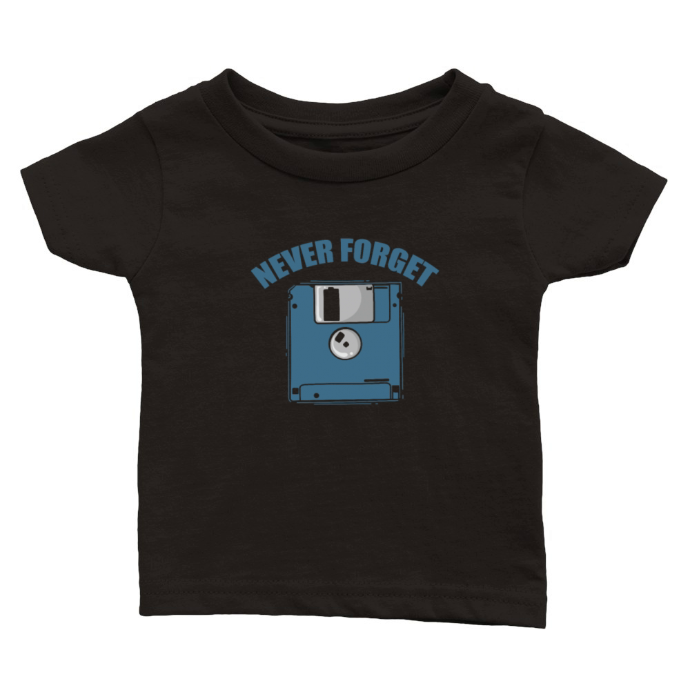 Never Forget Diskette Retro Memory Module Classic Baby Crewneck T-shirt