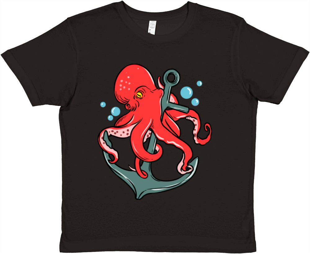Octopus Anchor for Octopus Lover Premium Kids Crewneck T-shirt